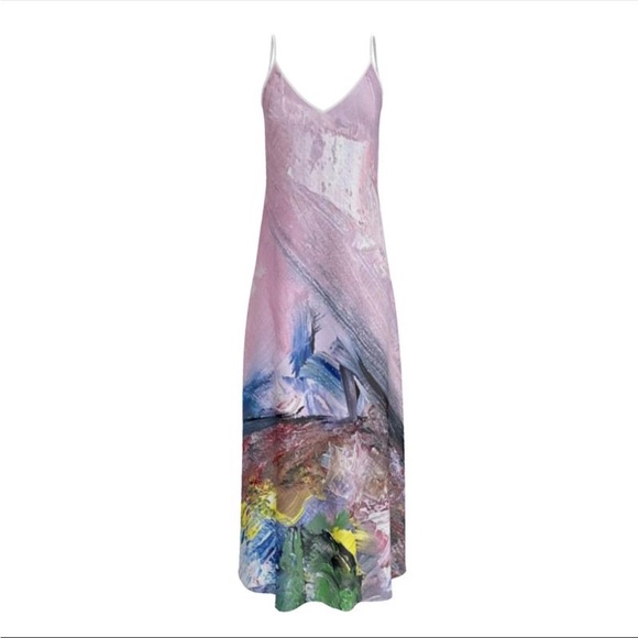 Brand New- WEARABLE ART  Silk-Like Slip Dress Miracle - Made in London - Picture 8 of 15